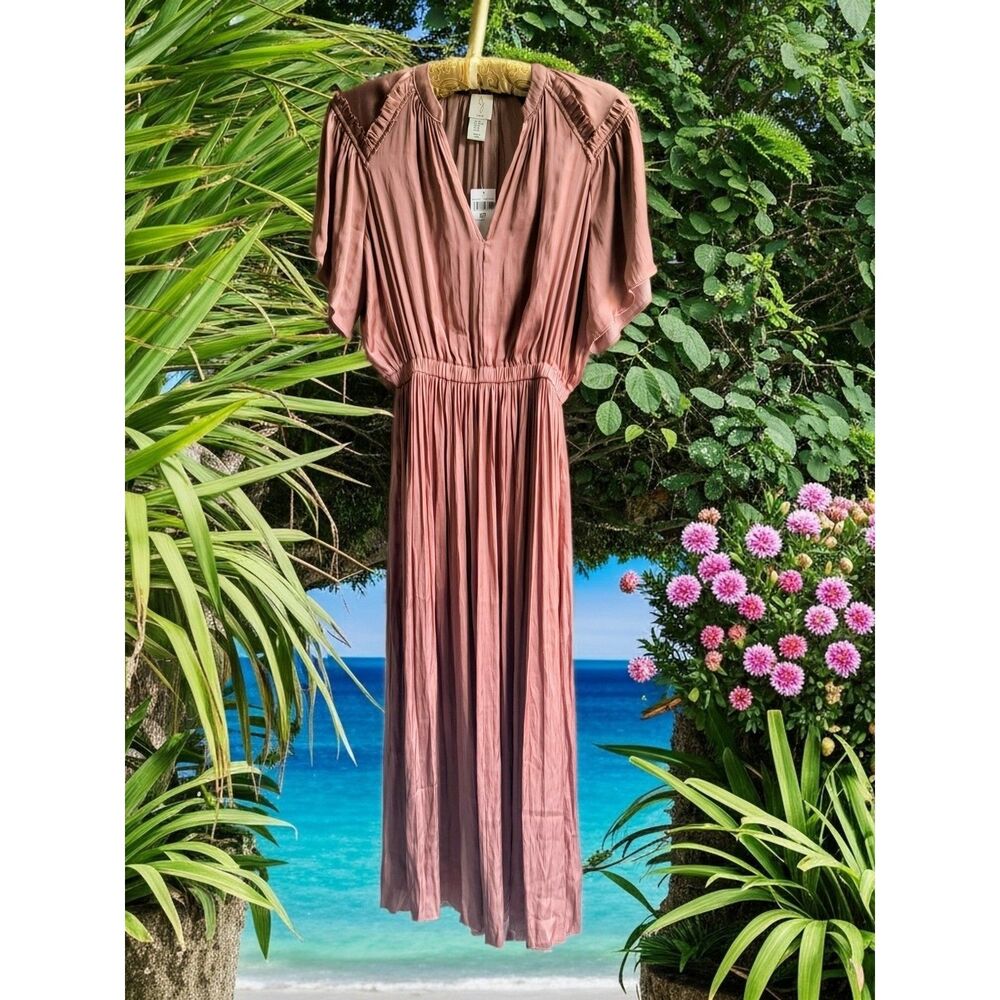 Joie Sustainable Elegant Maxi Dress XS | Eco-Luxury Elastic Waist Beach Dress